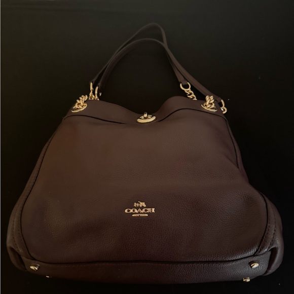 COACH luxury line hobo in Cabernet grain leather with gold hardware. NEW - Picture 1 of 15